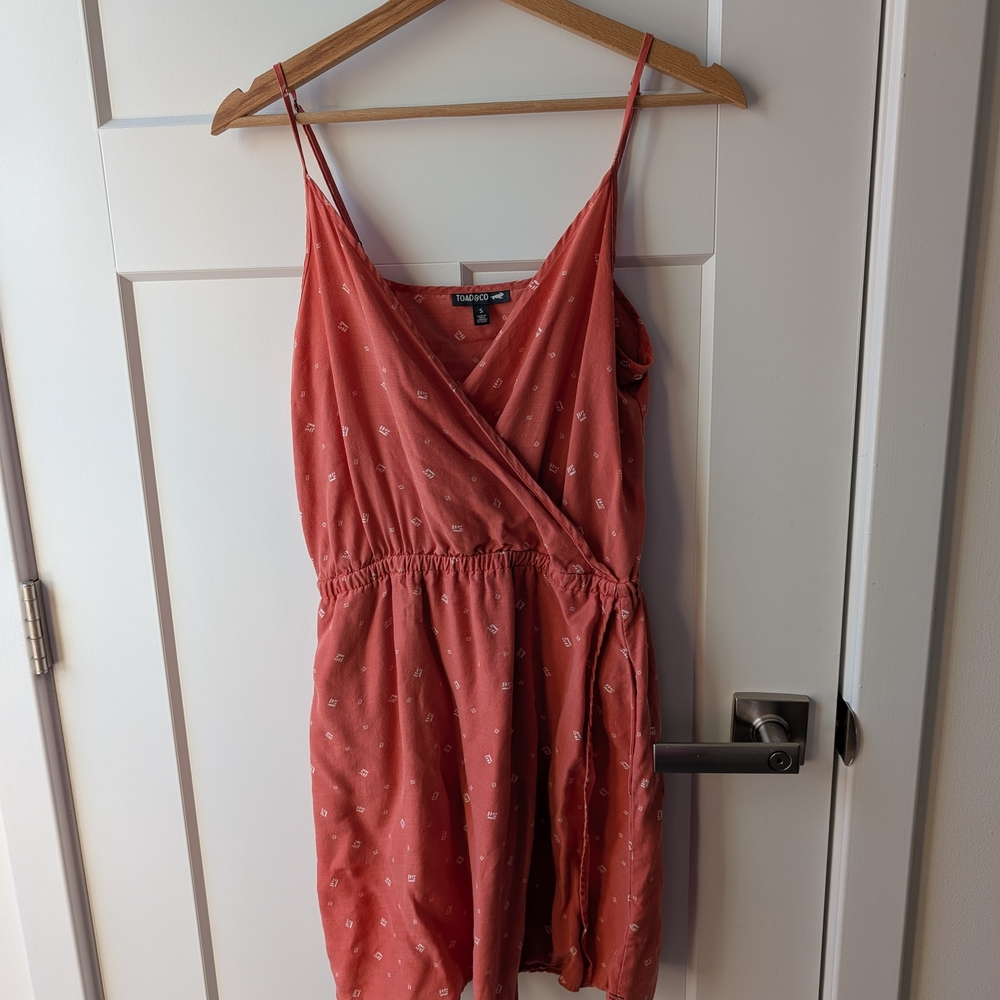 Toad&Co Rust Coral Hill Mini Wrap Dress
